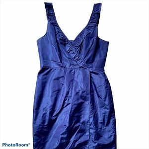 J. Crew Vintage Blue Fully Lined Silk Cocktail Dress Size 10